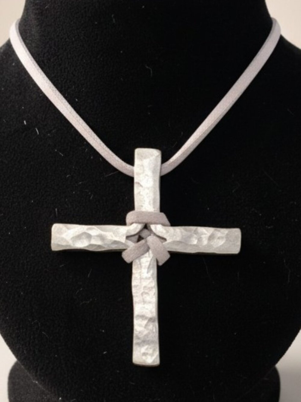 Gypsy Cowboy Handmade Hammered Steel Cross Necklace - Picture 2 of 6